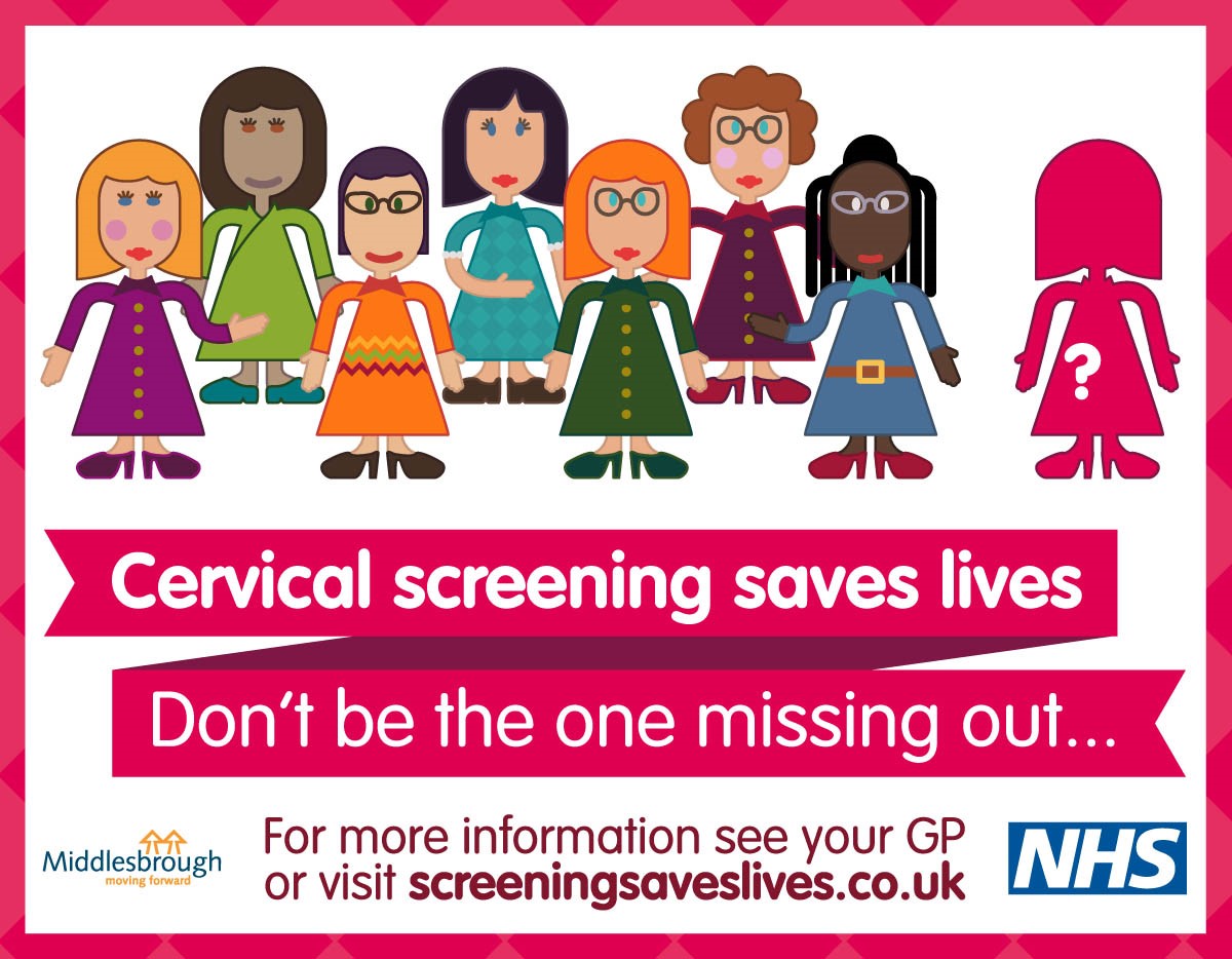 Cervical screening saves lives. Don't be the one missing out...  For more information see your GP or visit screeningsaveslives.co.uk